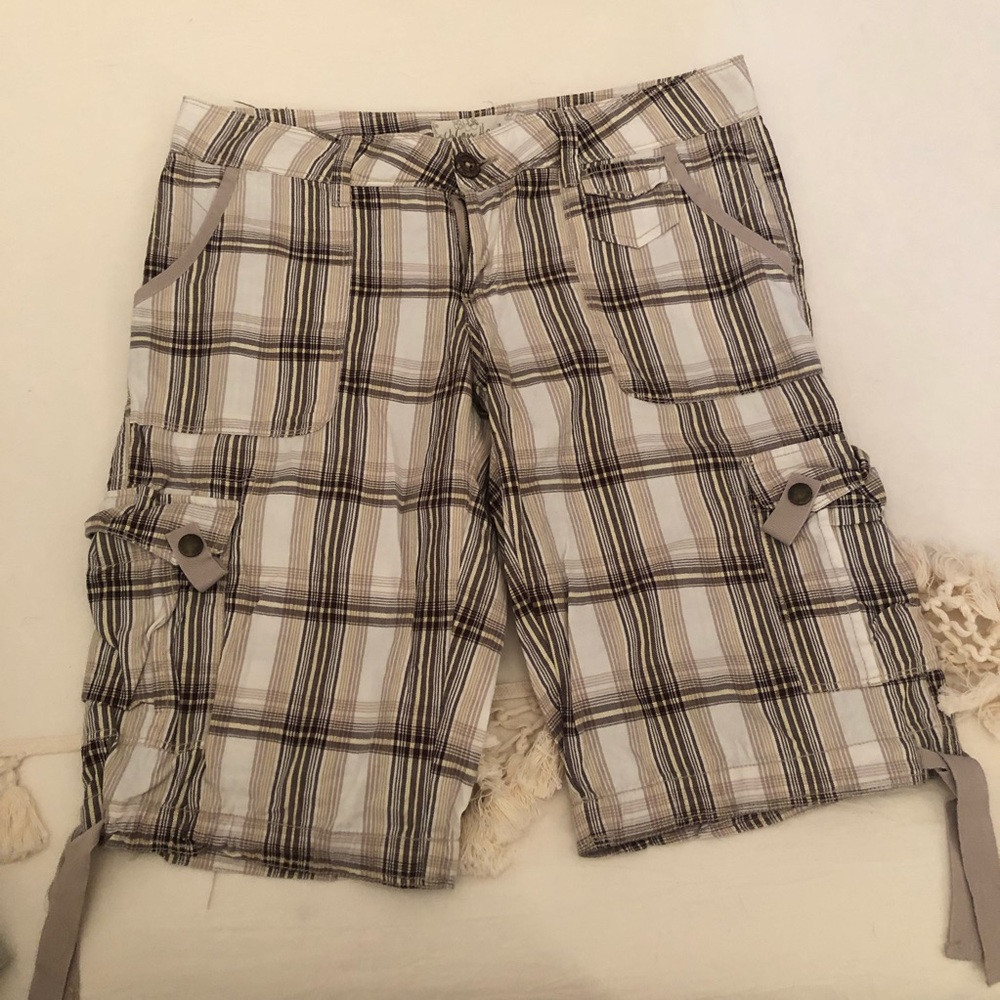 Plaid cotton shorts
